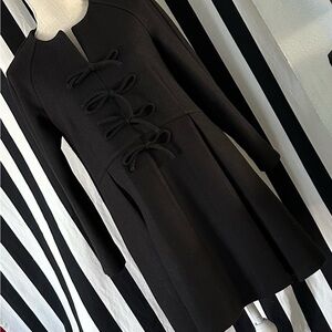 Tukernuck Black Bow Coat Dress with Bow Accents